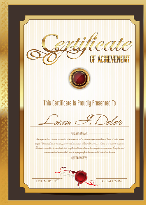 frame certificate template vector 02 Golden frame certificate template vector 02