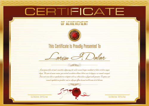 frame certificate template vector 03 Golden frame certificate template vector 03