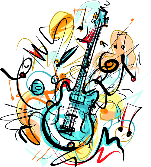 musical instruments musical instruments hand drawn colored 