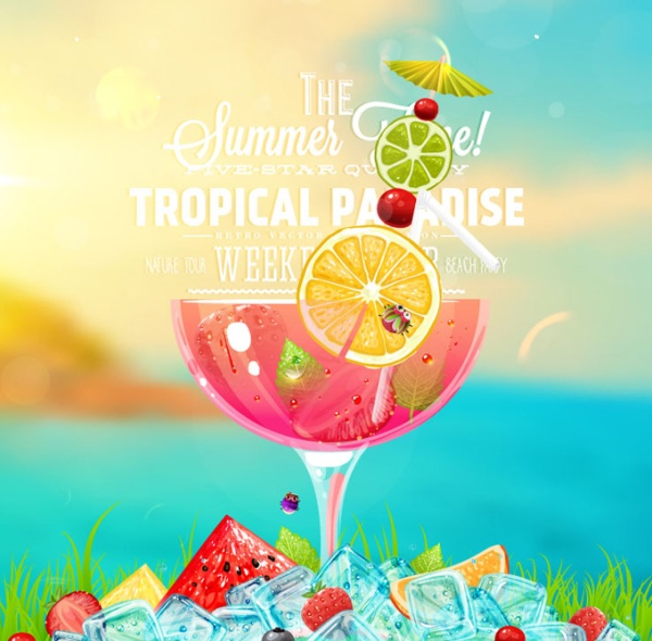 summer cocktail background 