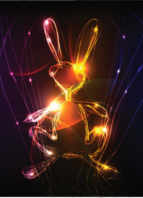 Neon light Illustrations vector set 05