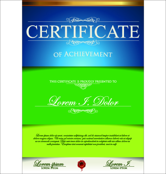 c color certificate design vector 01