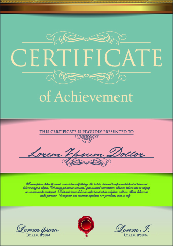 c color certificate design vector 02