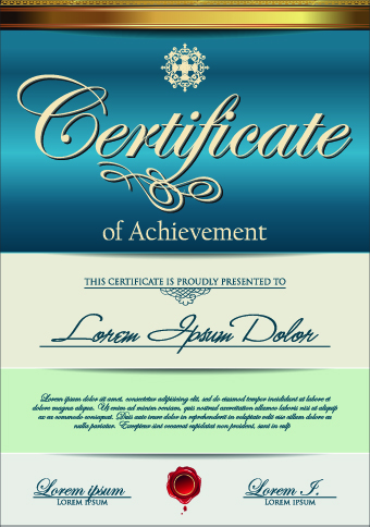 c color certificate design vector 03