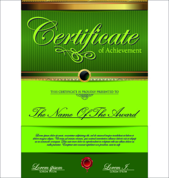 c color certificate design vector 04