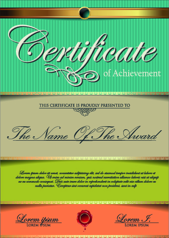 c color certificate design vector 05