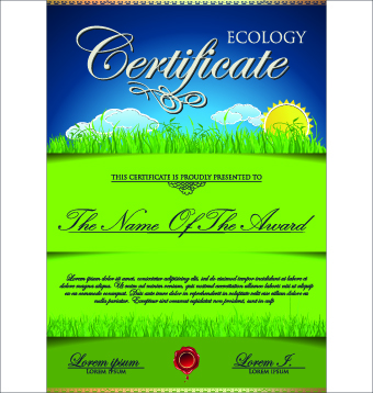c color certificate design vector 07