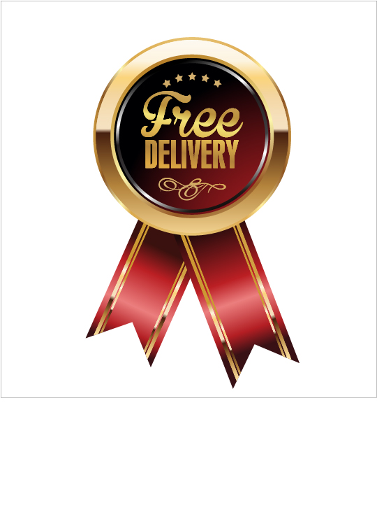 Luxury golden badge with red ribbon vector 09