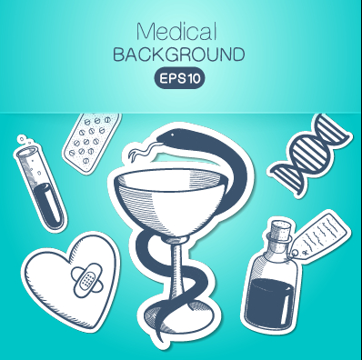 Creative medical elements background vector grahpics 04
