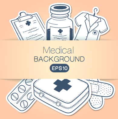 Creative medical elements background vector grahpics 05