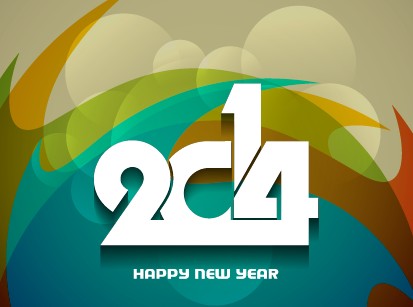 2014 New Year background vector graphics 04