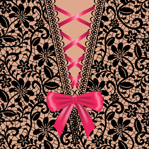 ornate lace bow background 