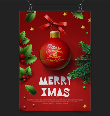 Red christmas flyer material