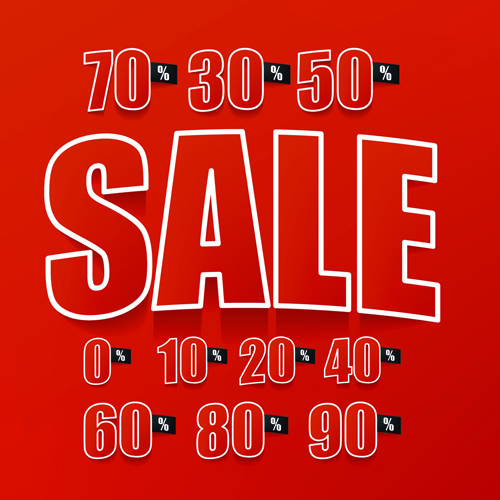 sale Red style background vector background 