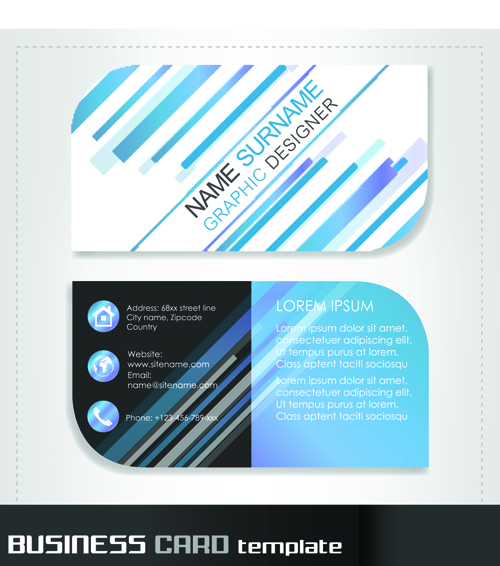Rounded business cards template vector material 05