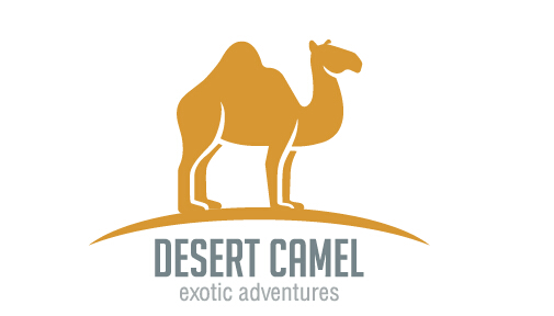 Simple desert camel logo design vector