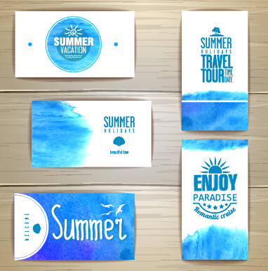 watercolor summer cards 