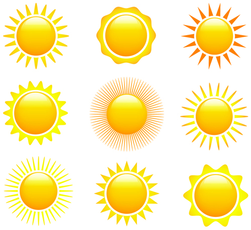 Sun icons design elements 02