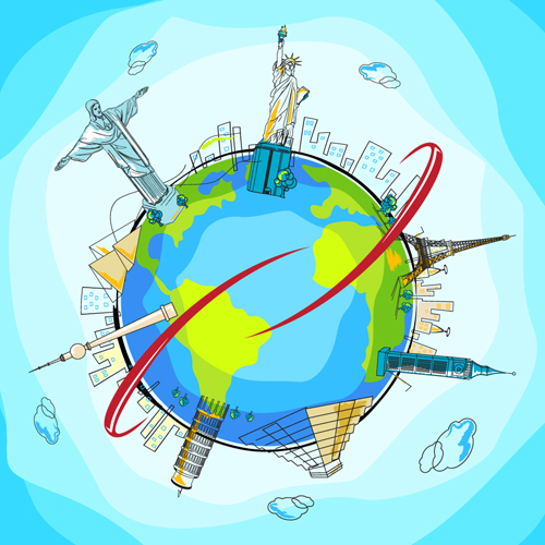 Set of Tourism elements vector 02