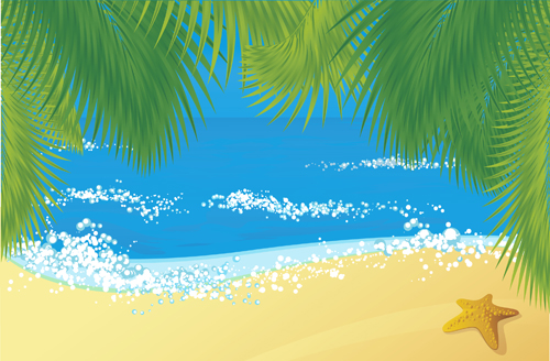 Elements of Tropical Beach background vector art 01
