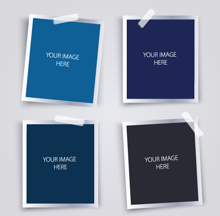 Vector empty photo frames design material 03