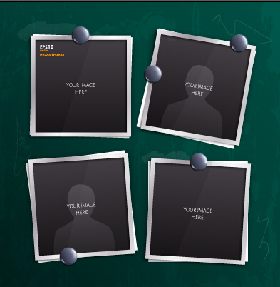 Vector empty photo frames design material 04