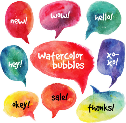 watercolor speech bubbles speech 