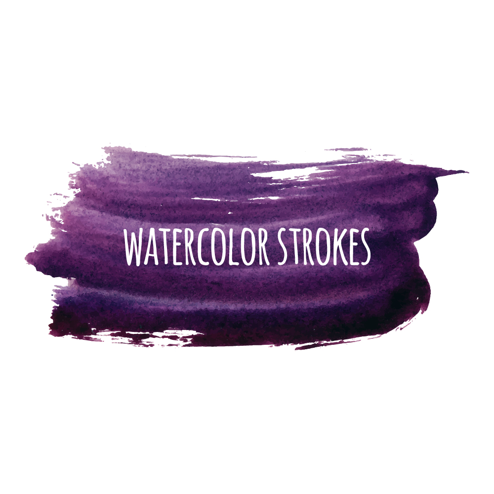 Watercolor strokes vector brushes set 03