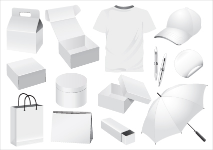 Set of White objects In life elements vector material 10