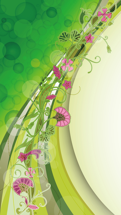 Abstract Background with flowers elements vector 03