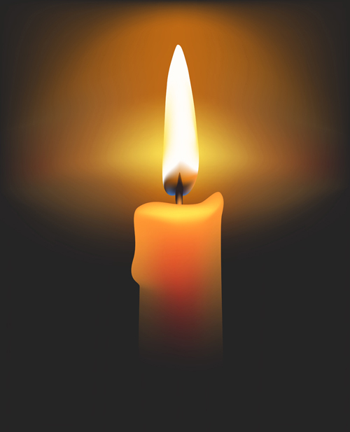Romantic candle elements vector 01