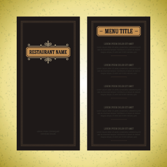 restaurant menu luxurious 