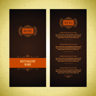 Luxurious restaurant menu vector set 04