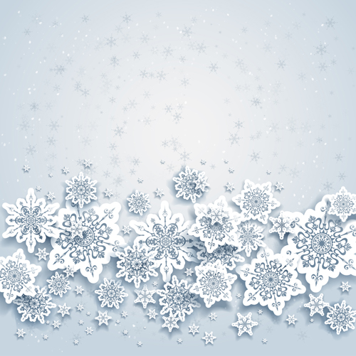Paper snowflakes vector backgrounds 01