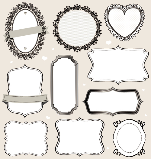 vintage labels frames vectors 02