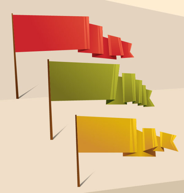 Elements of Creative Origami background vector set 02