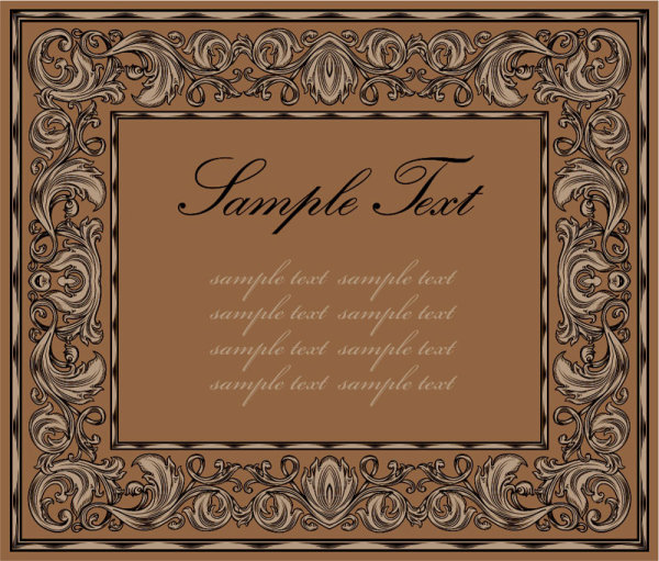 European style Decorative pattern Frame vector 02