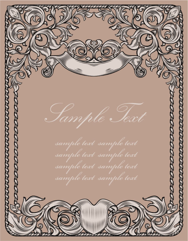 European style Decorative pattern Frame vector 04