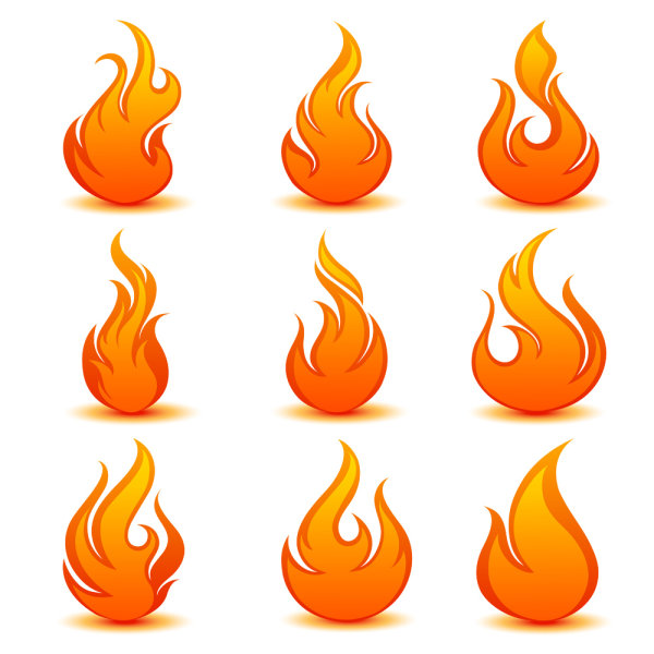 Elements of Vivid flame vector Icon 04