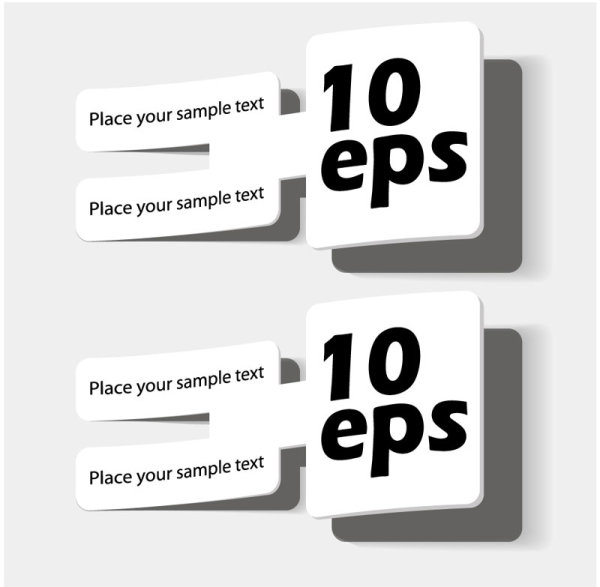 Creative White Label Stickers elements vector 05