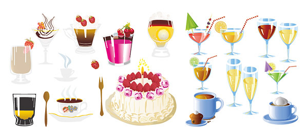 Vector Icon food drinks dessert coffee cake birthday cake beverages 