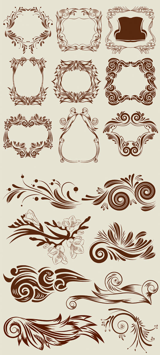 ANTIQUE FLORAL Border vector