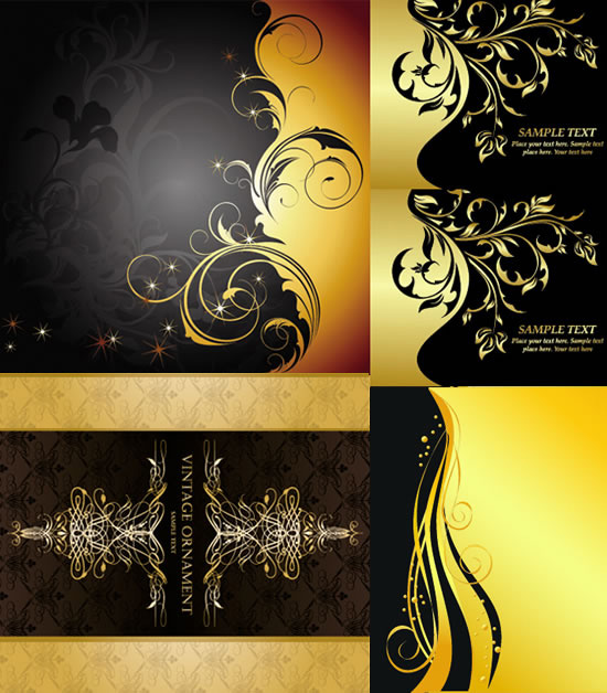 Gold extended pattern background vector
