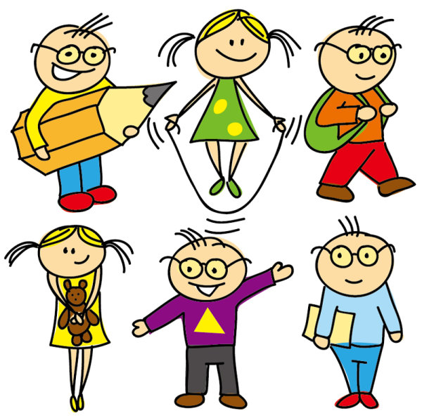 Different Cartoon Children elements vector material 02