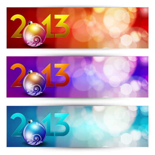 year theme new year happy banner 2013 