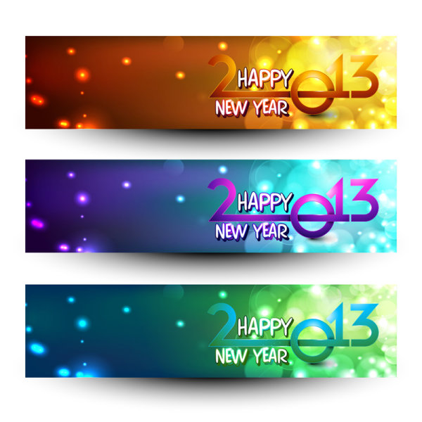 theme new year happy banner 2013 