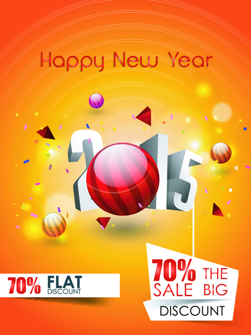 2015 christmas discount big sale poster vectors 07