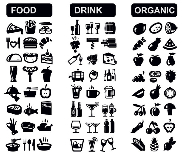 Huge collection of Black and white icons vector 17