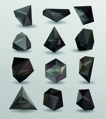 3D Origami Speech Bubbles vector 01