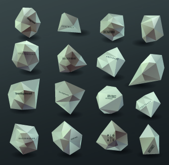 3D Origami Speech Bubbles vector 02